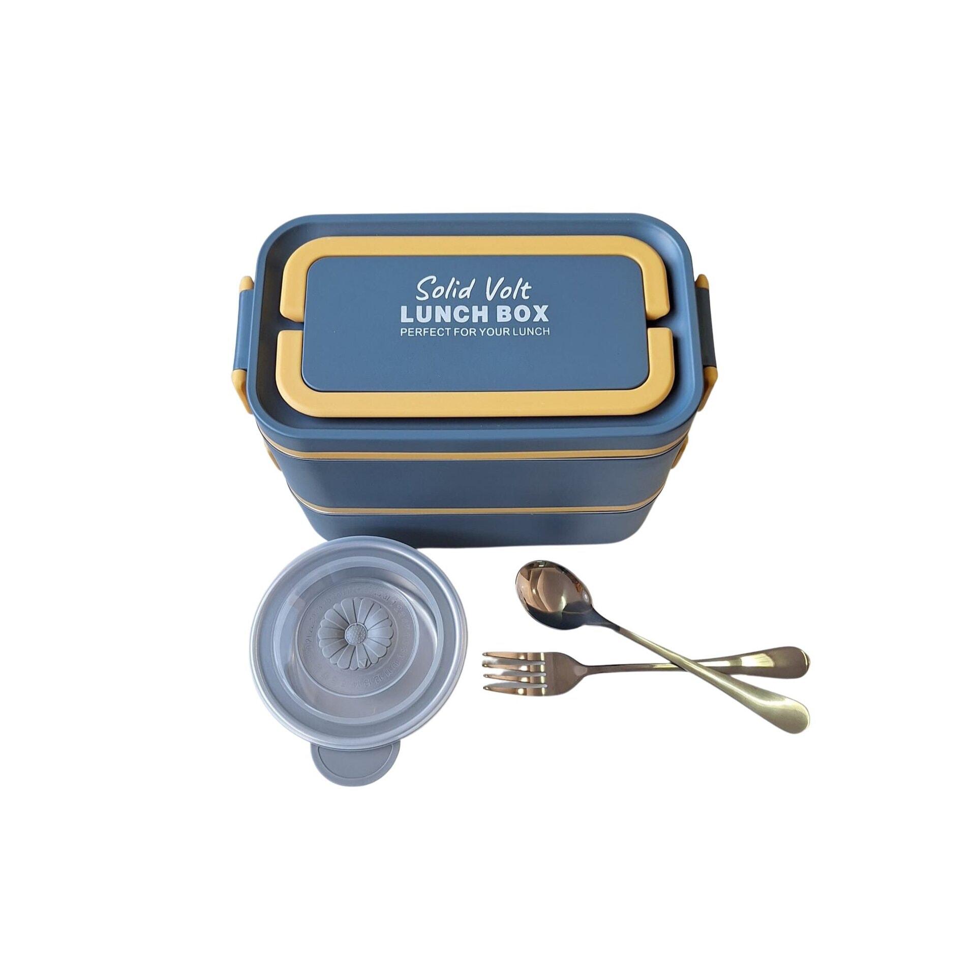 廃盤・美品　SOMABITO CONTAINER WALL POCKET Caserola Pentru Pranz, Albastra, Bento Box Din Inox, Cu Tacamuri
