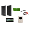 Sistem panouri fotovoltaice Rulota/Cabana 400 W pe 12 V cu invertor sinus pur 2000W putere continua (2 panouri 200W)