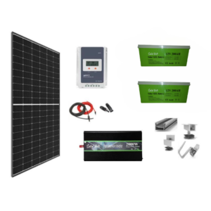 Sistem OFF-GRID complet 740W pe 24V cu baterii si invertor SINUS PUR 2000W putere continua, panou solar