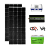 Sistem/kit fotovoltaic panouri solare 200W + controller 40A + invertor sinus pur 1500/3000W 12V + baterie solara 105Ah + conectori si cablu