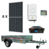 Remorca off-grid cu panouri fotovoltaice, sistem mobil fotovoltaic, invertor DEYE 5kw, stocare litiu 5.12 kwh, 8 x panou Canadian 460w