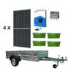 Remorca off-grid cu panouri fotovoltaice, sistem mobil fotovoltaic, invertor EASUN 4kw hybrid, stocare GEL SOLAR 4 x 200Ah, 4 x panou canadian 460w