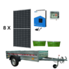 Remorca off-grid cu panouri fotovoltaice, sistem mobil fotovoltaic, invertor EASUN 4kw hybrid, stocare GEL SOLAR 2 x 200Ah, 8 x panou Canadian 460w