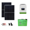 Sistem/kit fotovoltaic cu panouri solare 460W + Invertor hibrid 1.8kW + baterie LiFePO4 litiu 100Ah+ conectori si cablu