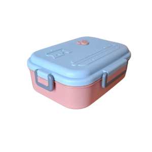 Caserola pentru mancare 750 ml roz cu capac albastru