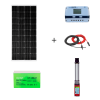 Kit panou solar 200W cu pompa de apa submersibila de adancime medie 12V, PWM 40A, baterie 100Ah