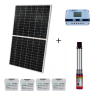 Kit panou solar 410W cu pompa de apa submersibila de adancime medie 48V, PWM 40A, 4 baterii 20Ah legate in serie