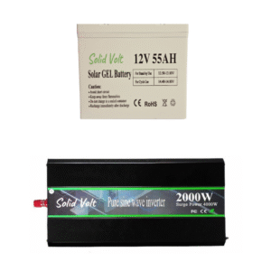 Kit invertor sinus pur 2000W/4000W Solid Volt si baterie GEL 55Ah