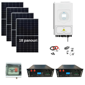 Sistem complet fotovoltaic 8 kw panouri + 8 kw Deye monofazat + 10.24 kw stocare LiFePO4