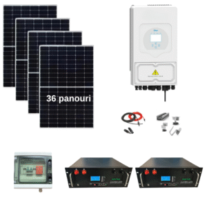 Sistem complet fotovoltaic 16 kw panouri + 15 kw Deye trifazat + 10.24 kw stocare LiFePO4