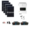 Sistem OFF-GRID complet cu panouri fotovoltaice 460W, cu baterii LiFePO4 litiu si invertor HIBRID 10 kw varf pe 48V, panou solar