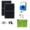 Sistem/kit fotovoltaic cu panouri solare 460W + Invertor hibrid SMH 2.2kW + baterie LiFePO4 litiu 200Ah+ conectori, cablu si structura