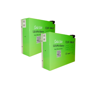 Set 2 baterii litiu LiFePO4 100Ah 12V, cu BMS smart, Bluetooth si Display pe baterie