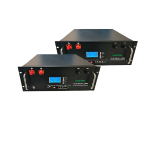 Set 2 baterii litiu LiFePO4 100Ah 51.2V Total stocare 10.24kwh, cu BMS smart, Bluetooth si Display pe baterie Low Voltage