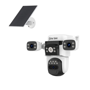 Camera de supraveghere WIFI Solid Volt 9MP cu panou solar, 3 lentile HD , zoom 10x, comunicare bidirectionala, senzor de miscare, Night Vision, Waterproof IP66, alarma