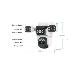 camera supraveghere speed dome pt 4g cu iluminare duala si panou solar vstarcam bg621sr pir 10 m 4x 4 mm2