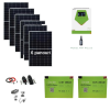 Sistem solar/Kit fotovoltaic cu 2 x baterii LiFePO4 litiu 200Ah, 6 x panouri de 460W si invertor hibrid 4.5 KW, cabluri si structura