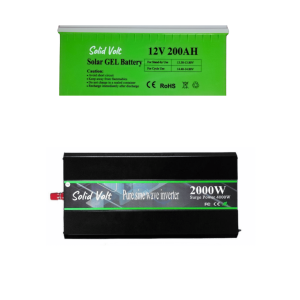 Kit invertor sinus pur 2000W/4000W Solid Volt si baterie GEL 200Ah Solid Volt